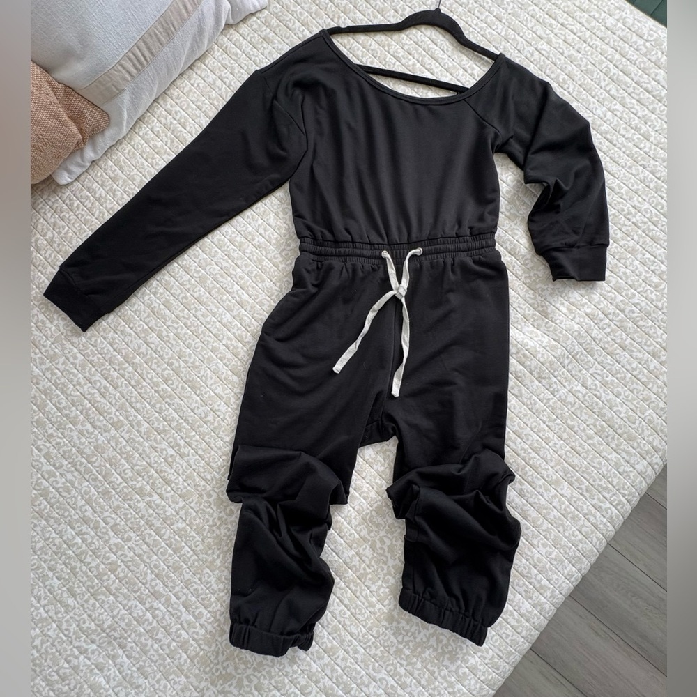 Le Lis Off-the-Shoulder Sweatshirt Jumpsuit Romper | Luxe Cotton Blend | M - Picture 4 of 15